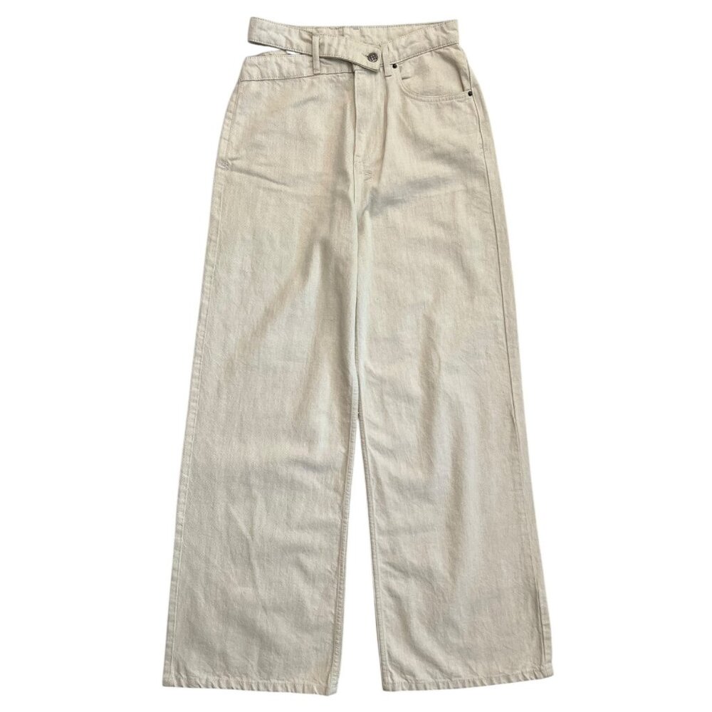 Ksubi Womens Detached Waistband Wide Leg Jeans Cream Size 29‎ Streetwear